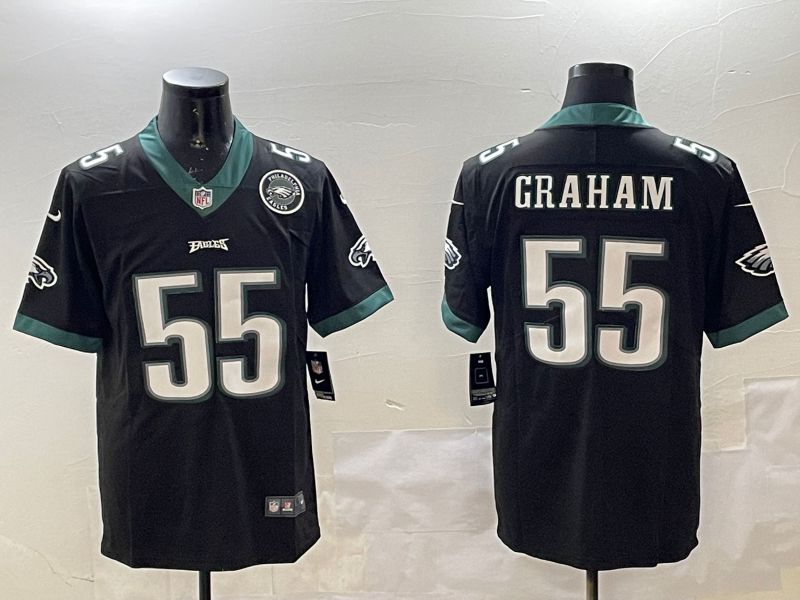 Men Philadelphia Eagles #55 Graham Black Second generations 2025 Nike Vapor Limited NFL Jersey style 3